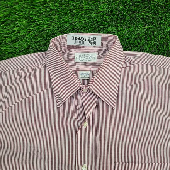 Vintage 80s Poplin Stripes Hippie Shirt Large 23x32 White - Picture 9 of 11